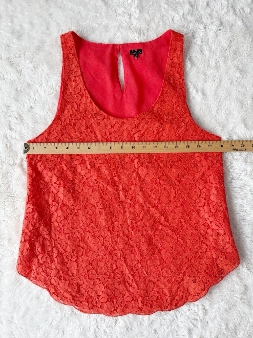 Talula Aritzia Vermillion Lace Sleeveless Blouse MEDIUM Romantic Boho Preppy Y2K - Picture 4 of 5